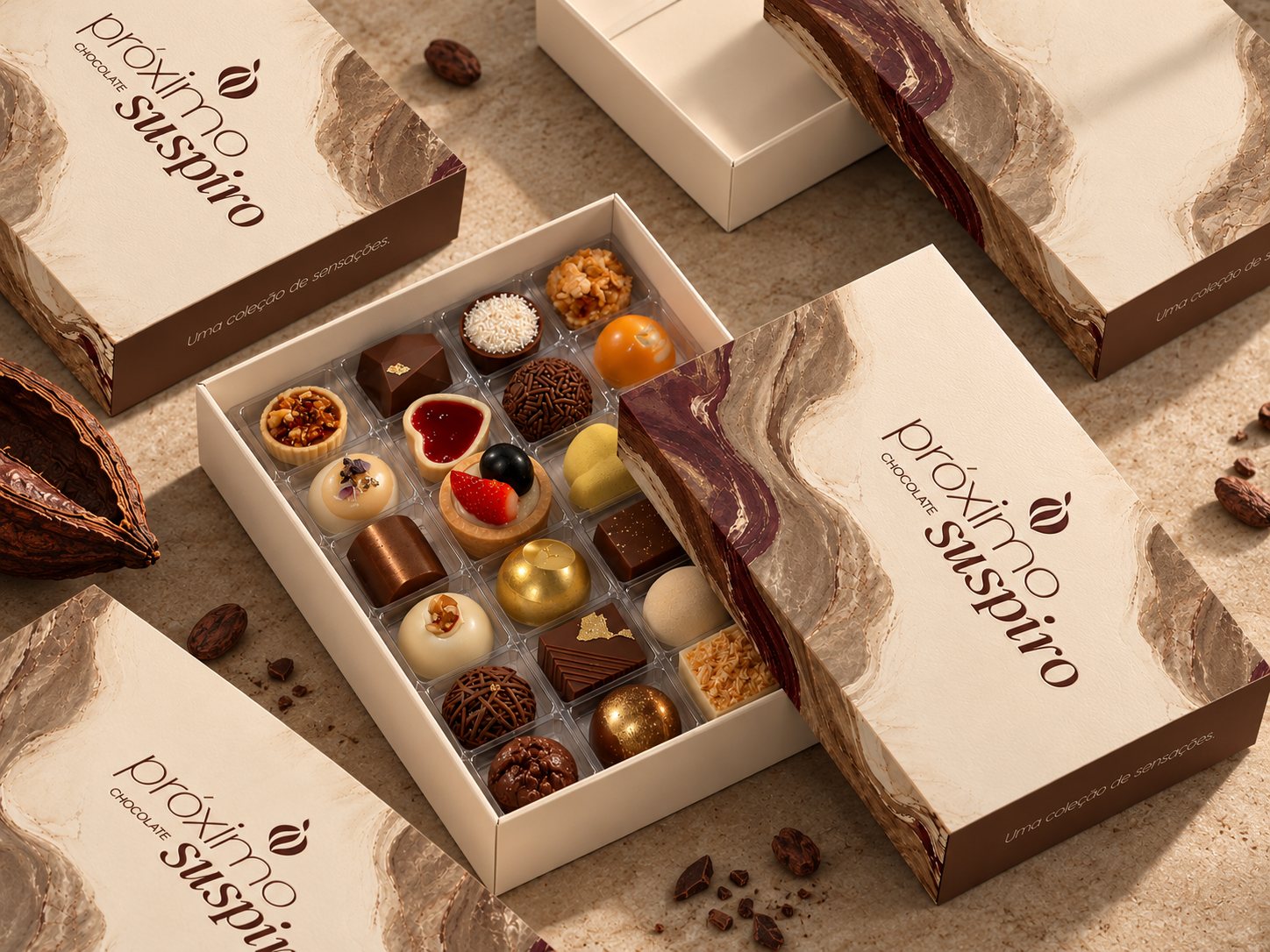 Caixa de bombons da Próximo Suspiro